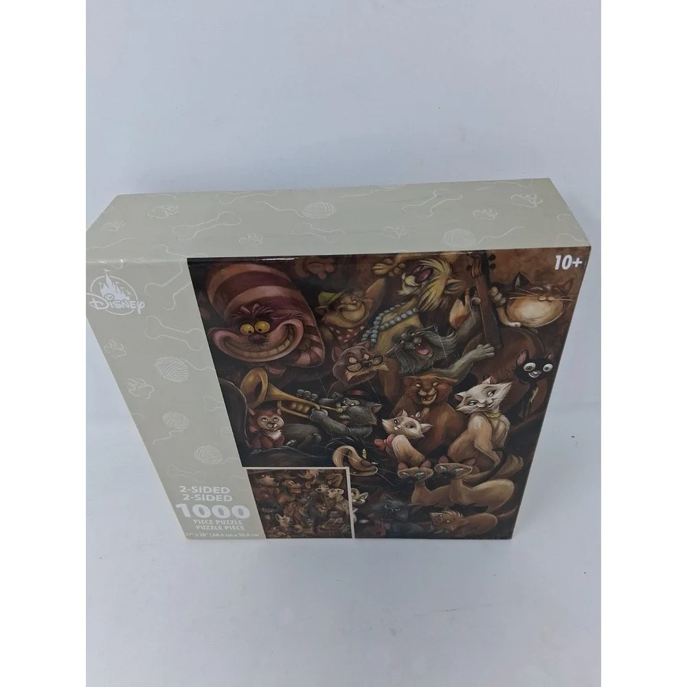 Disney Parks 1000 Piece Two-Sided Jigsaw Puzzle Cats and Dogs NIB. H